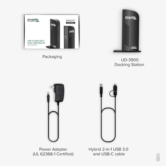 USB 3.0 Universal Laptop Docking Station Dual HDMI Monitor for Windows - Picture 3 of 7